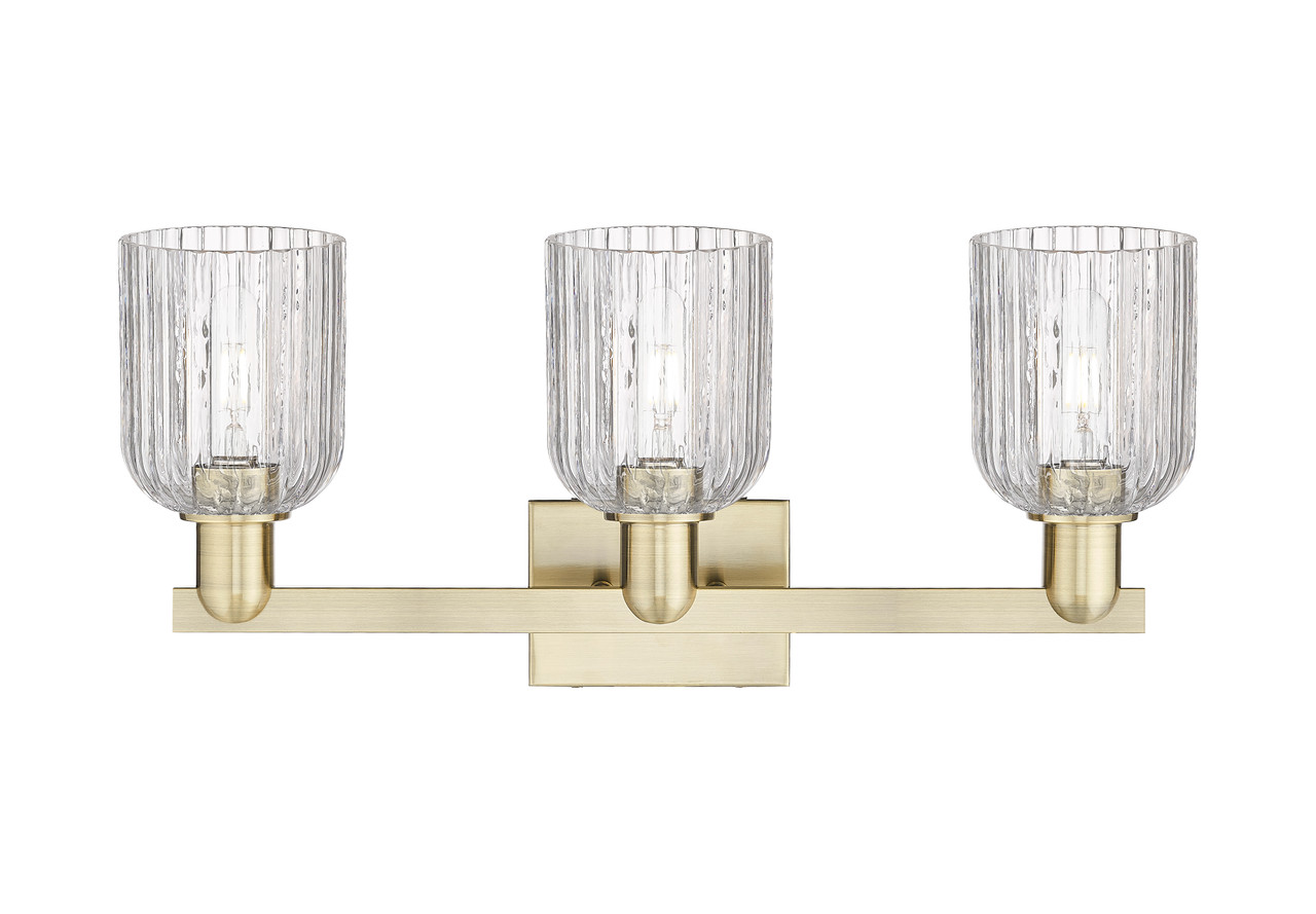 INNOVATIONS 716-3W-AB-G559-5CL Bridal Veil 3-Light Bath Vanity Light Antique Brass