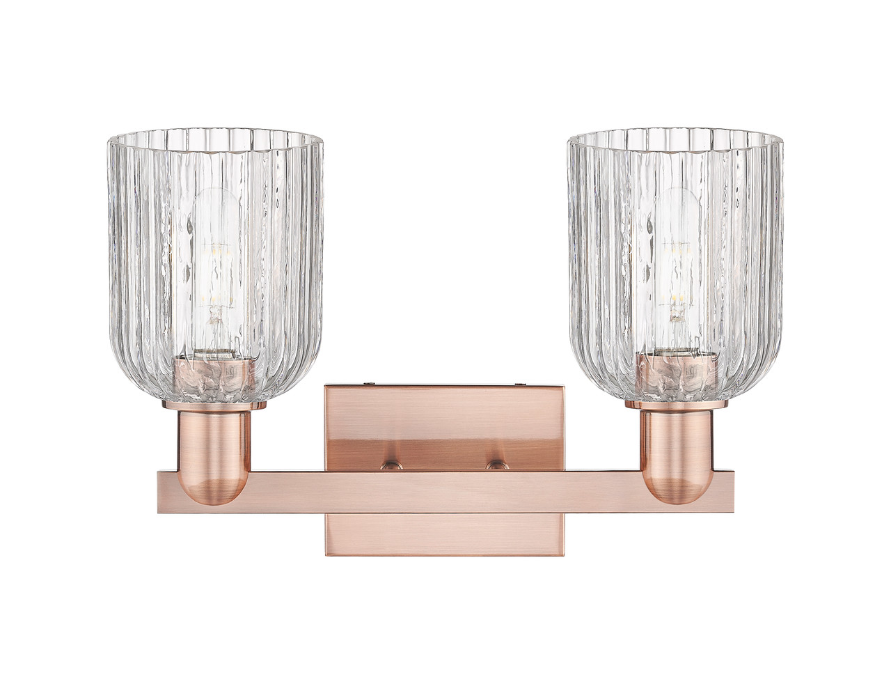 INNOVATIONS 716-2W-AC-G559-5CL Bridal Veil 2-Light Bath Vanity Light Antique Copper