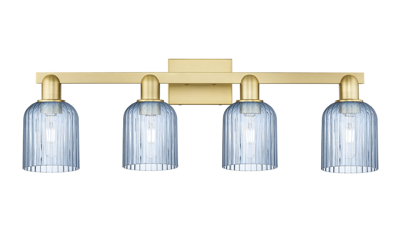 INNOVATIONS 716-4W-SG-G559-5BL Bridal Veil 4-Light Bath Vanity Light Satin Gold