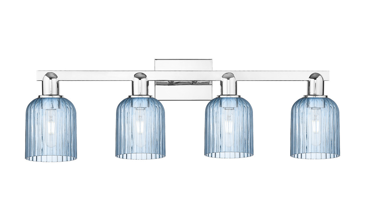 INNOVATIONS 716-4W-PC-G559-5BL Bridal Veil 4-Light Bath Vanity Light Polished Chrome