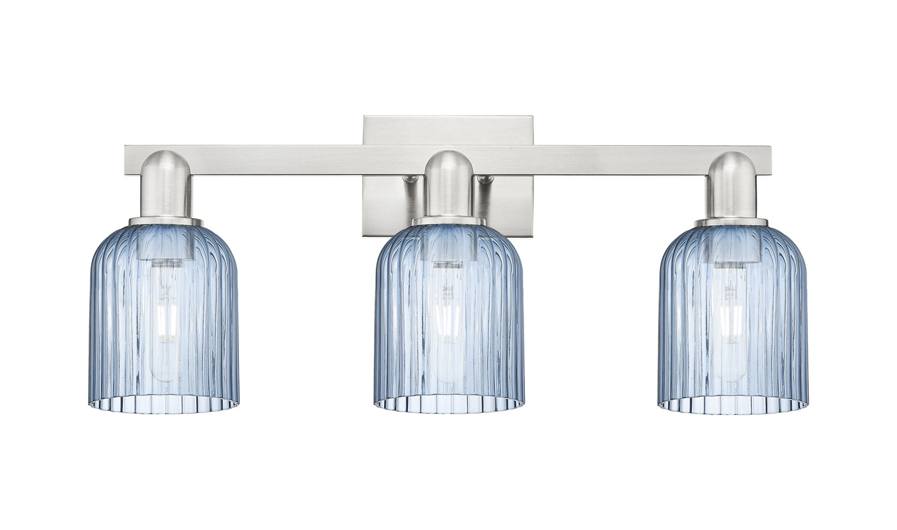 INNOVATIONS 716-3W-SN-G559-5BL Bridal Veil 3-Light Bath Vanity Light Brushed Satin Nickel