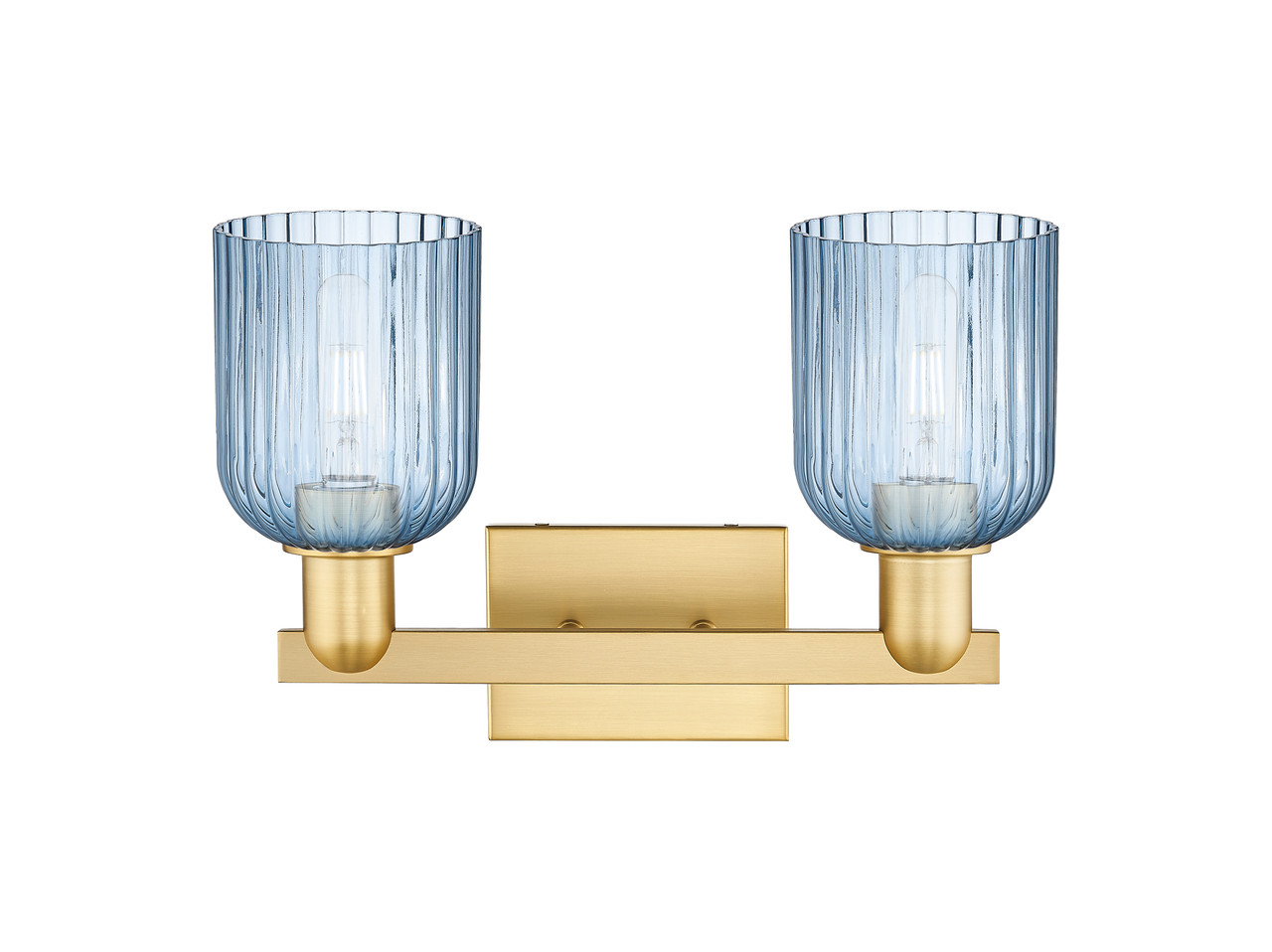 INNOVATIONS 716-2W-SG-G559-5BL Bridal Veil 2-Light Bath Vanity Light Satin Gold
