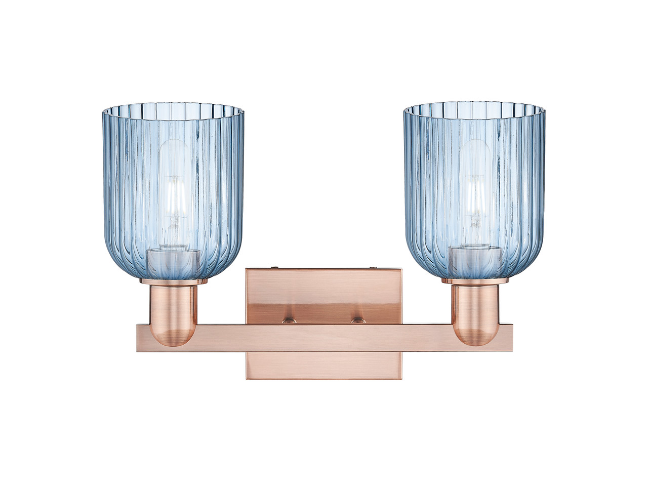 INNOVATIONS 716-2W-AC-G559-5BL Bridal Veil 2-Light Bath Vanity Light Antique Copper