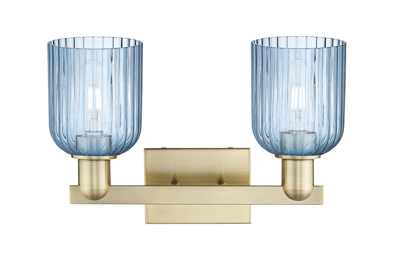 INNOVATIONS 716-2W-AB-G559-5BL Bridal Veil 2-Light Bath Vanity Light Antique Brass
