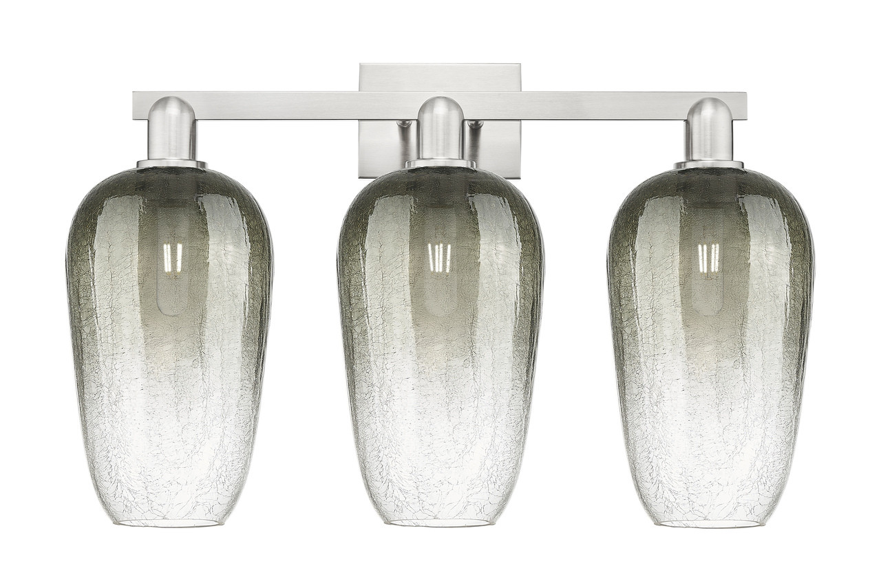 INNOVATIONS 716-3W-SN-G484-7SL Brookhaven Flute 3-Light Bath Vanity Light Brushed Satin Nickel