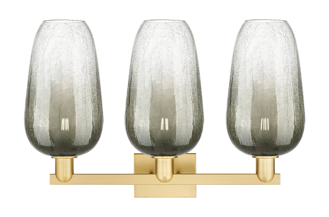 INNOVATIONS 716-3W-SG-G484-7SL Brookhaven Flute 3-Light Bath Vanity Light Satin Gold