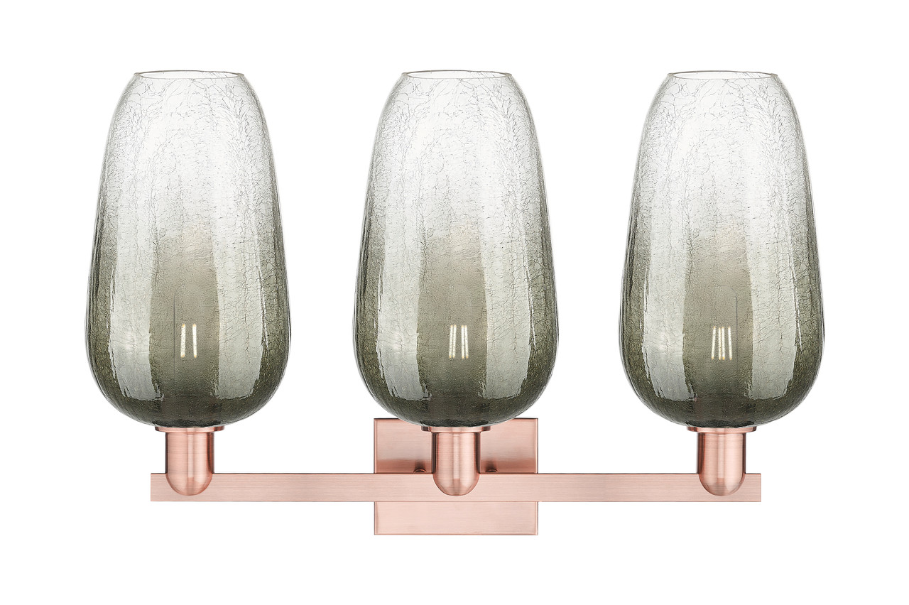 INNOVATIONS 716-3W-AC-G484-7SL Brookhaven Flute 3-Light Bath Vanity Light Antique Copper