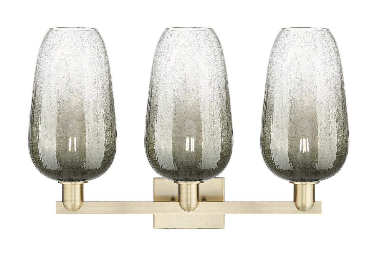INNOVATIONS 716-3W-AB-G484-7SL Brookhaven Flute 3-Light Bath Vanity Light Antique Brass