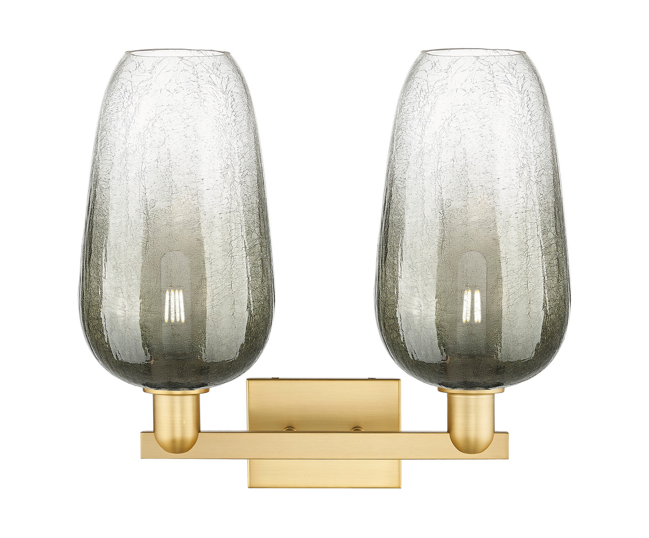 INNOVATIONS 716-2W-SG-G484-7SL Brookhaven Flute 2-Light Bath Vanity Light Satin Gold