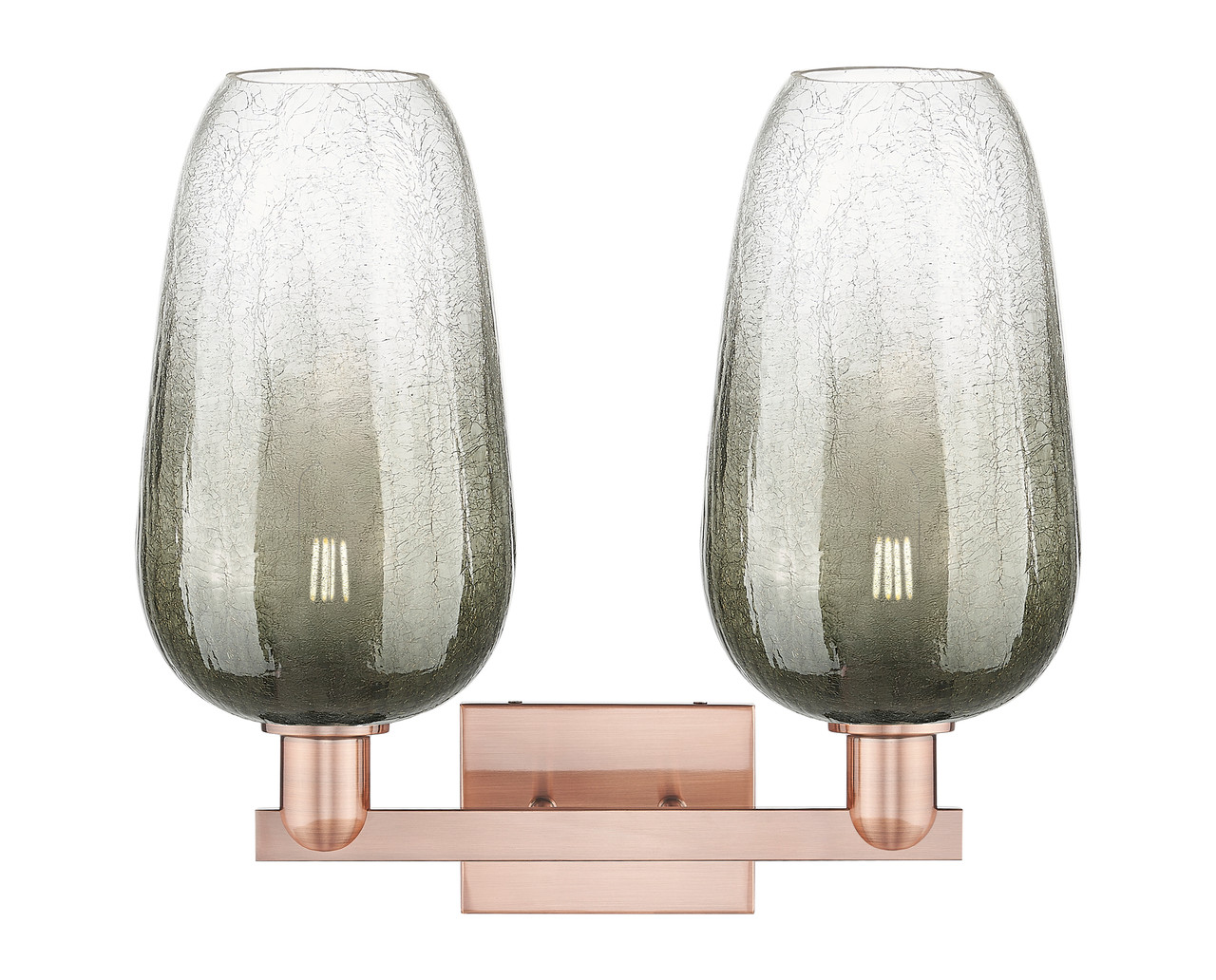 INNOVATIONS 716-2W-AC-G484-7SL Brookhaven Flute 2-Light Bath Vanity Light Antique Copper