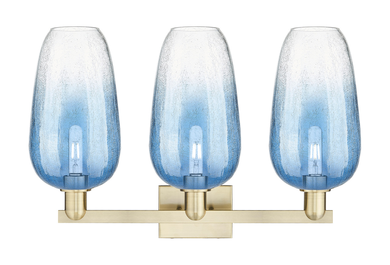 INNOVATIONS 716-3W-AB-G484-7SB Brookhaven Flute 3-Light Bath Vanity Light Antique Brass