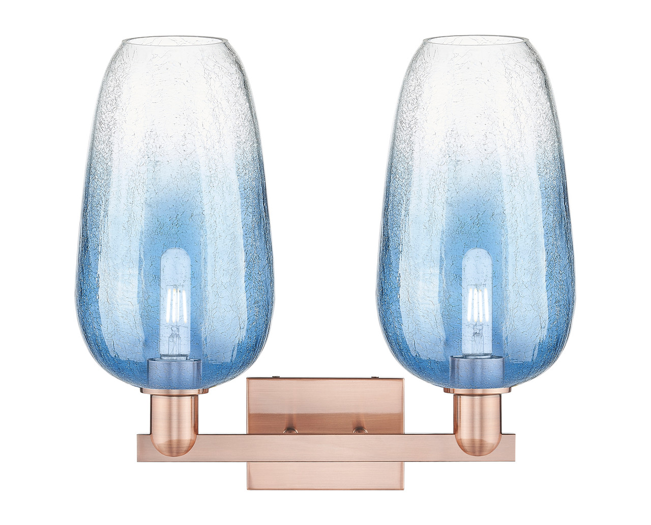 INNOVATIONS 716-2W-AC-G484-7SB Brookhaven Flute 2-Light Bath Vanity Light Antique Copper