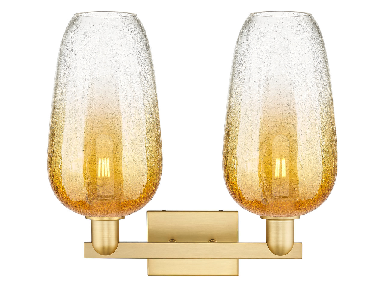 INNOVATIONS 716-2W-SG-G484-7AM Brookhaven Flute 2-Light Bath Vanity Light Satin Gold