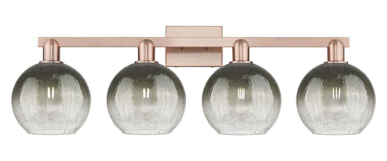INNOVATIONS 716-4W-AC-G483-8SL Brookhaven Globe 4-Light Bath Vanity Light Antique Copper