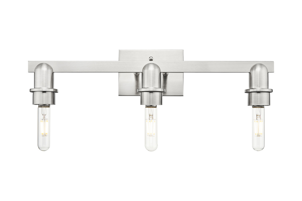 INNOVATIONS 716-3W-SN-G483-8SL Brookhaven Globe 3-Light Bath Vanity Light Brushed Satin Nickel