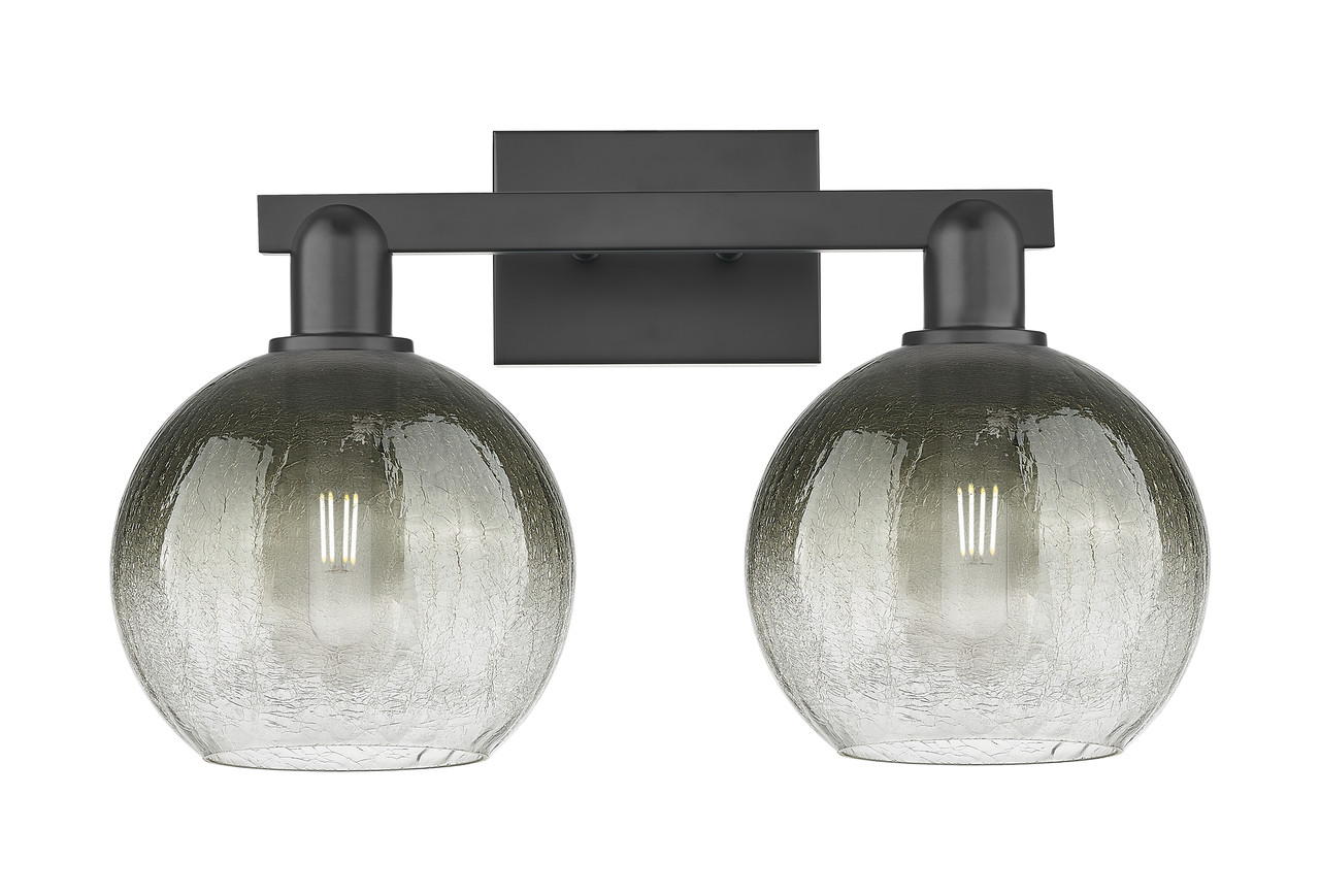 INNOVATIONS 716-2W-BK-G483-8SL Brookhaven Globe 2-Light Bath Vanity Light Matte Black