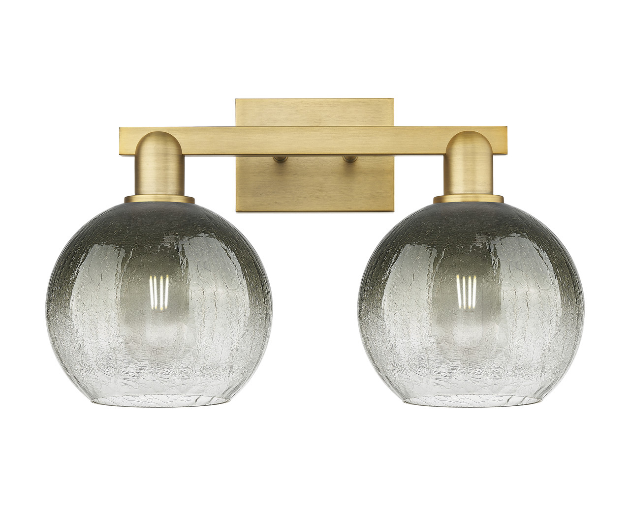 INNOVATIONS 716-2W-BB-G483-8SL Brookhaven Globe 2-Light Bath Vanity Light Brushed Brass