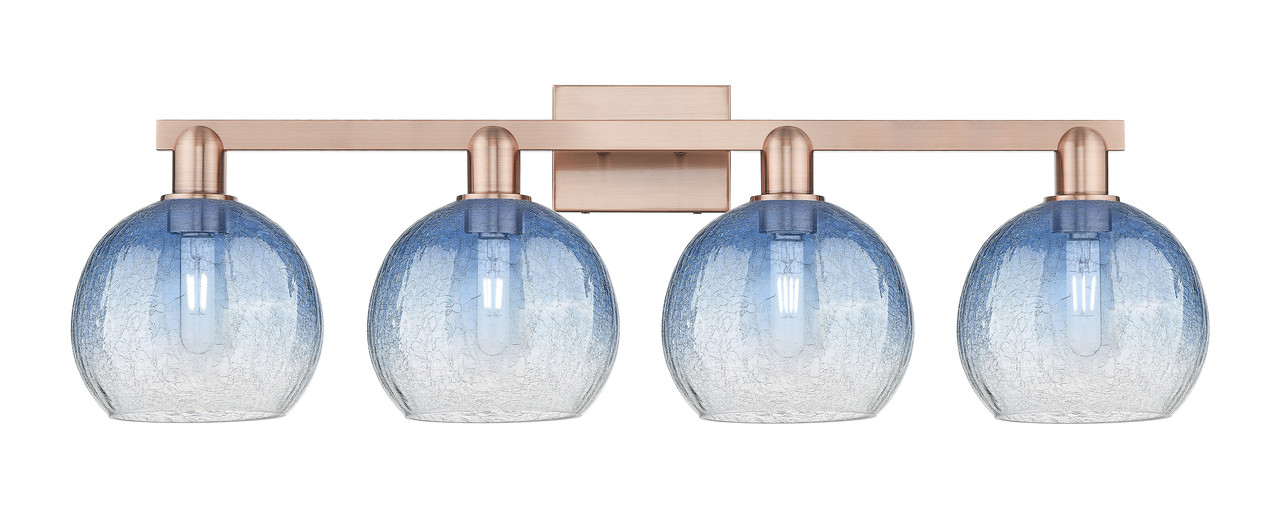 INNOVATIONS 716-4W-AC-G483-8SB Brookhaven Globe 4-Light Bath Vanity Light Antique Copper