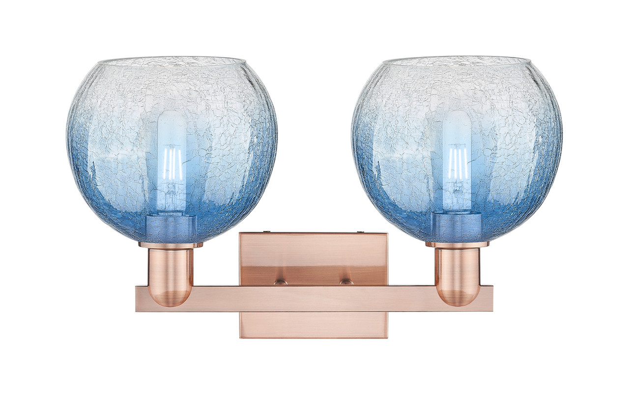 INNOVATIONS 716-2W-AC-G483-8SB Brookhaven Globe 2-Light Bath Vanity Light Antique Copper