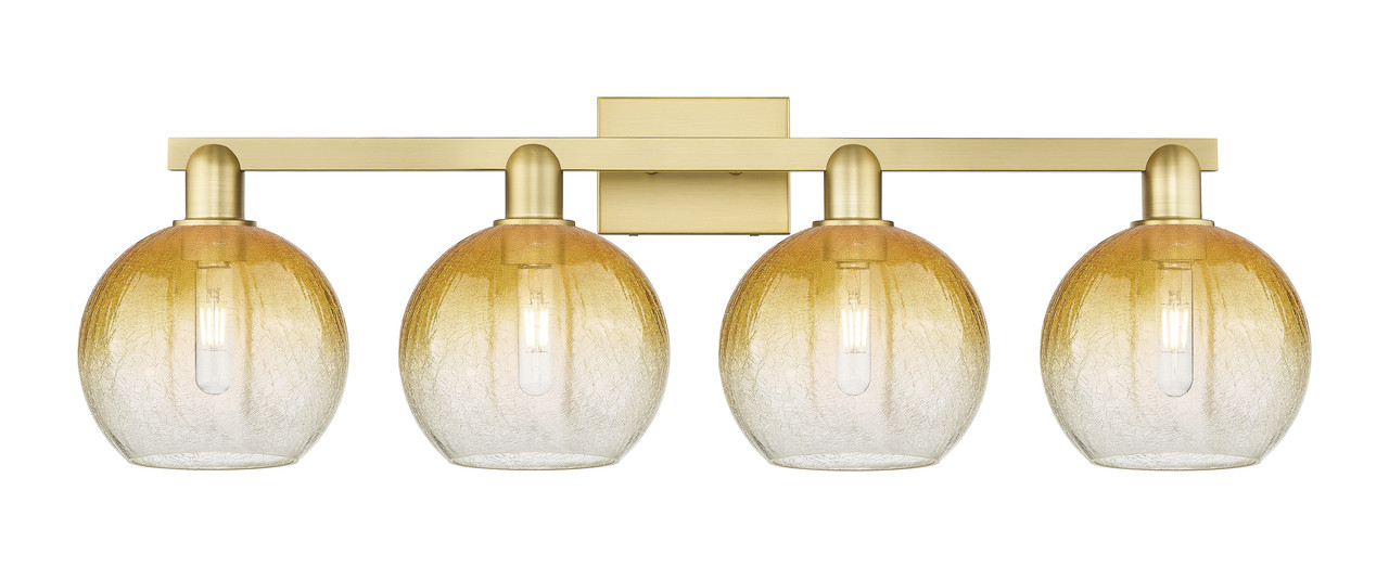 INNOVATIONS 716-4W-SG-G483-8AM Brookhaven Globe 4-Light Bath Vanity Light Satin Gold