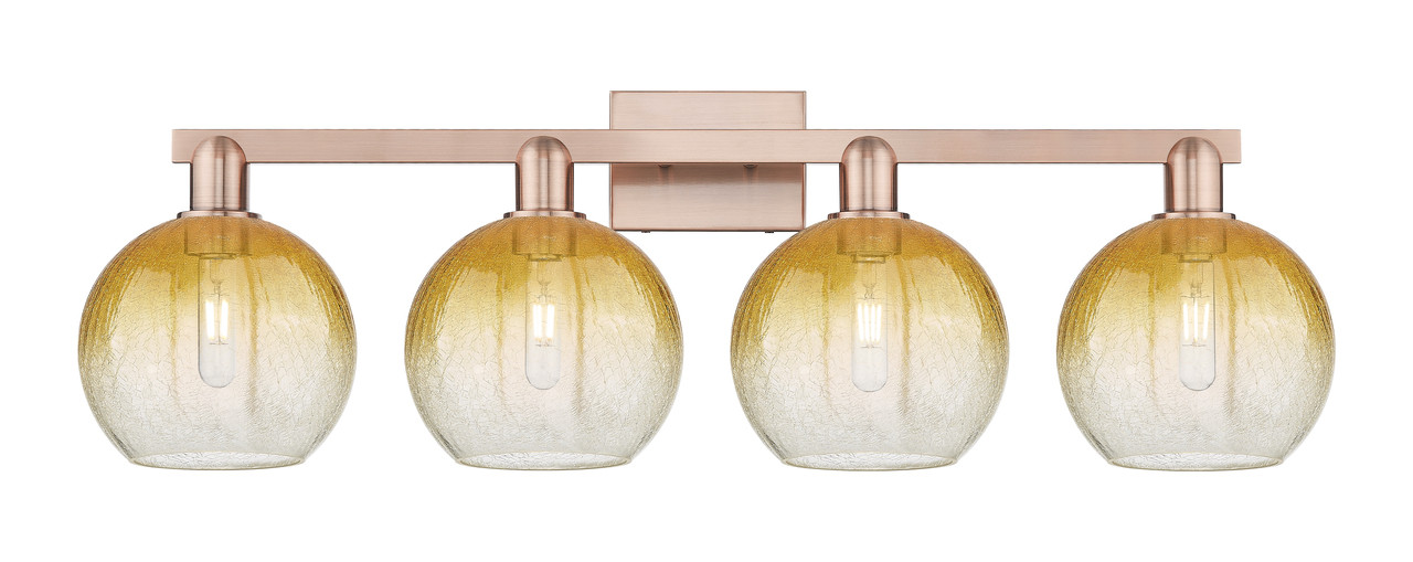 INNOVATIONS 716-4W-AC-G483-8AM Brookhaven Globe 4-Light Bath Vanity Light Antique Copper