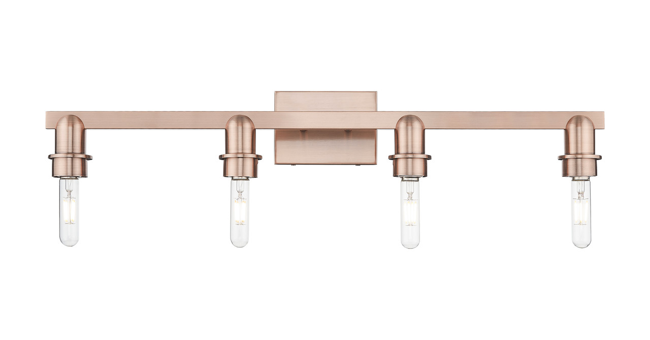 INNOVATIONS 716-4W-AC-G483-8AM Brookhaven Globe 4-Light Bath Vanity Light Antique Copper