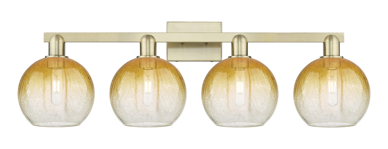 INNOVATIONS 716-4W-AB-G483-8AM Brookhaven Globe 4-Light Bath Vanity Light Antique Brass