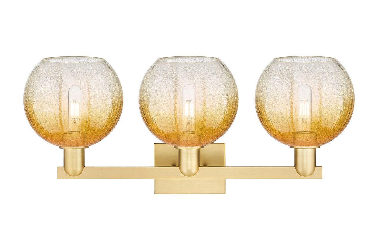 INNOVATIONS 716-3W-SG-G483-8AM Brookhaven Globe 3-Light Bath Vanity Light Satin Gold