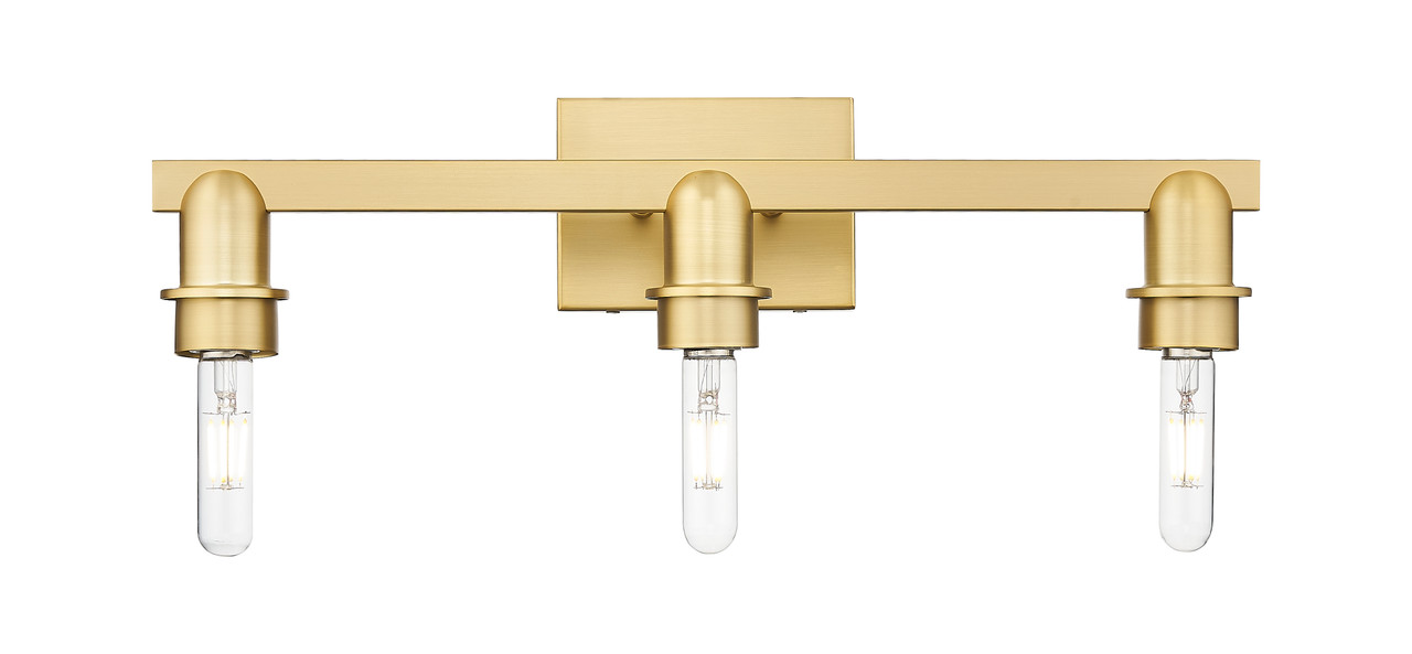 INNOVATIONS 716-3W-SG-G483-8AM Brookhaven Globe 3-Light Bath Vanity Light Satin Gold