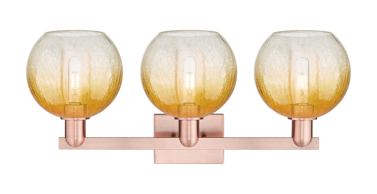 INNOVATIONS 716-3W-AC-G483-8AM Brookhaven Globe 3-Light Bath Vanity Light Antique Copper