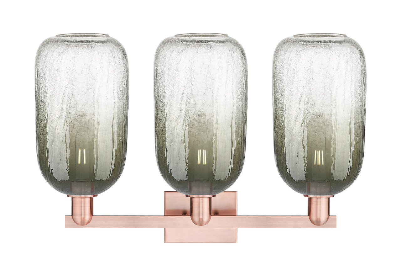 INNOVATIONS 716-3W-AC-G482-7SL Brookhaven Cloche 3-Light Bath Vanity Light Antique Copper