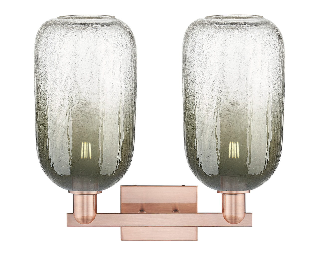 INNOVATIONS 716-2W-AC-G482-7SL Brookhaven Cloche 2-Light Bath Vanity Light Antique Copper