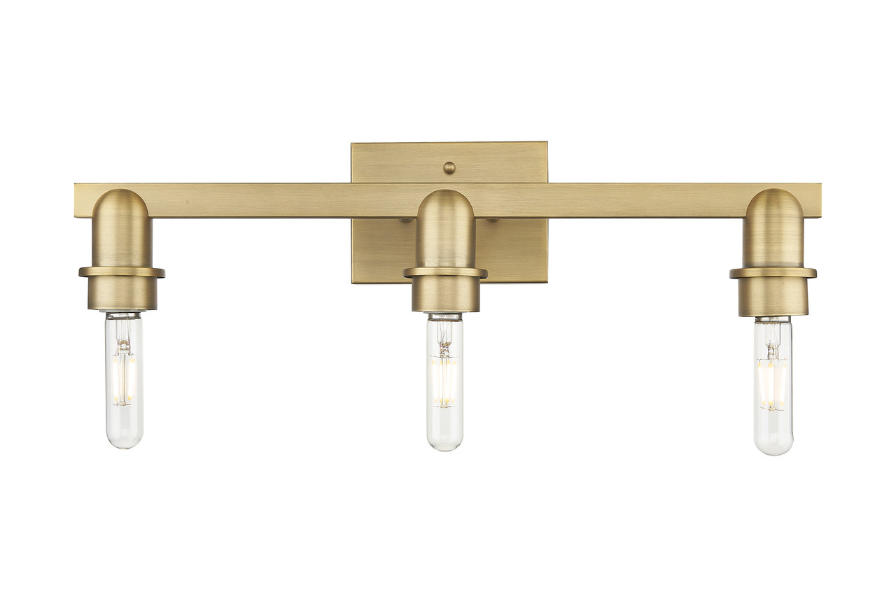 INNOVATIONS 716-3W-BB-G482-7SB Brookhaven Cloche 3-Light Bath Vanity Light Brushed Brass