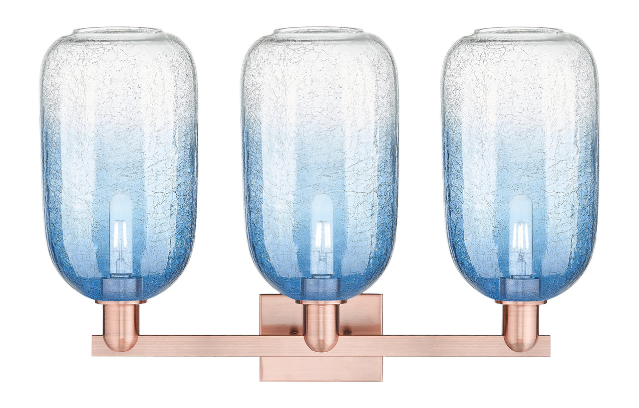 INNOVATIONS 716-3W-AC-G482-7SB Brookhaven Cloche 3-Light Bath Vanity Light Antique Copper
