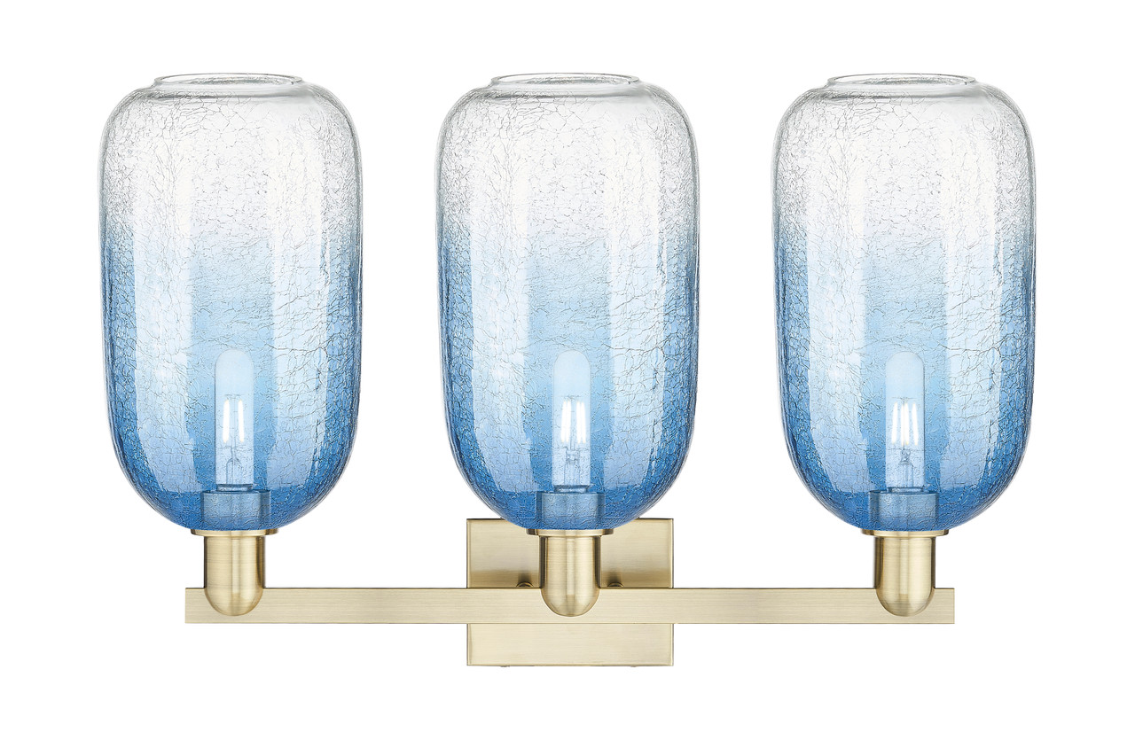 INNOVATIONS 716-3W-AB-G482-7SB Brookhaven Cloche 3-Light Bath Vanity Light Antique Brass