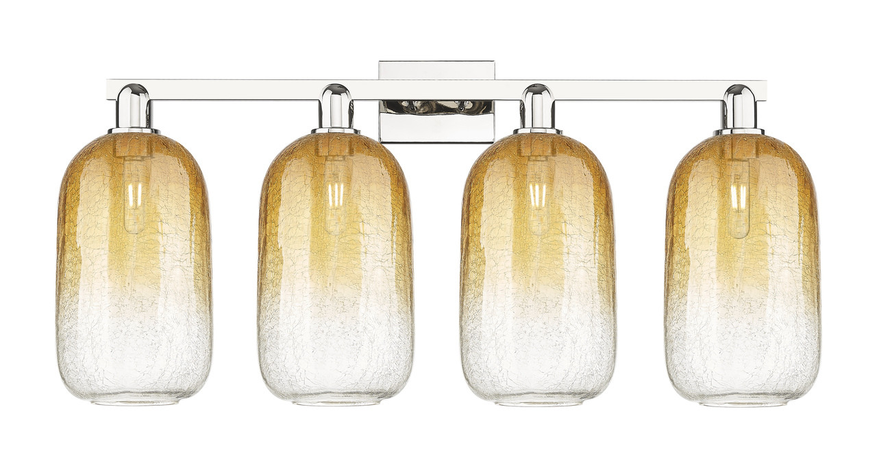 INNOVATIONS 716-4W-PN-G482-7AM Brookhaven Cloche 4-Light Bath Vanity Light Polished Nickel