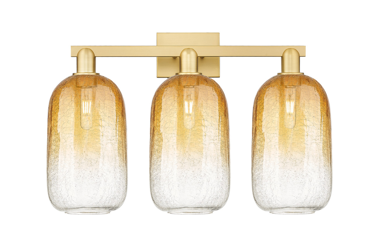 INNOVATIONS 716-3W-SG-G482-7AM Brookhaven Cloche 3-Light Bath Vanity Light Satin Gold