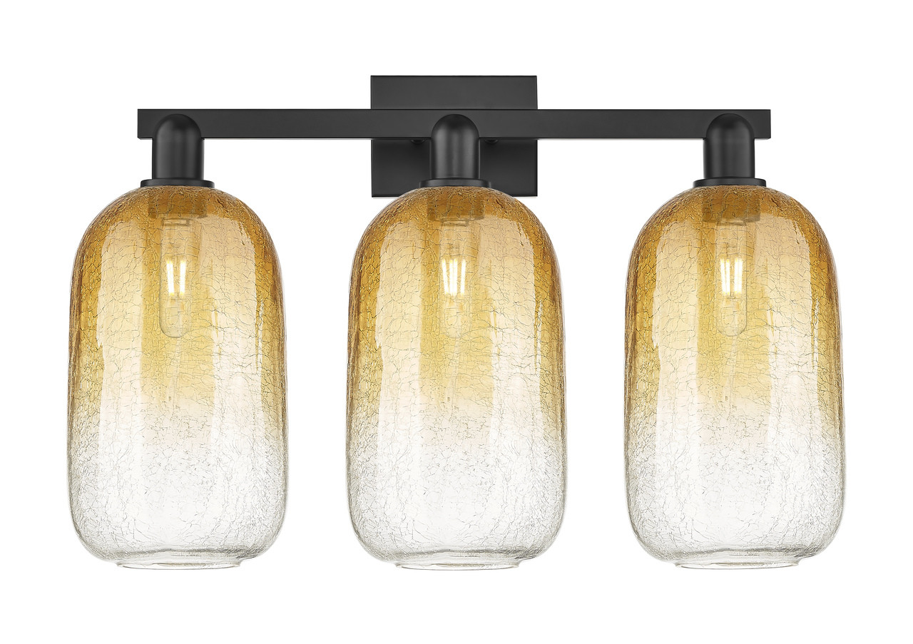 INNOVATIONS 716-3W-BK-G482-7AM Brookhaven Cloche 3-Light Bath Vanity Light Matte Black