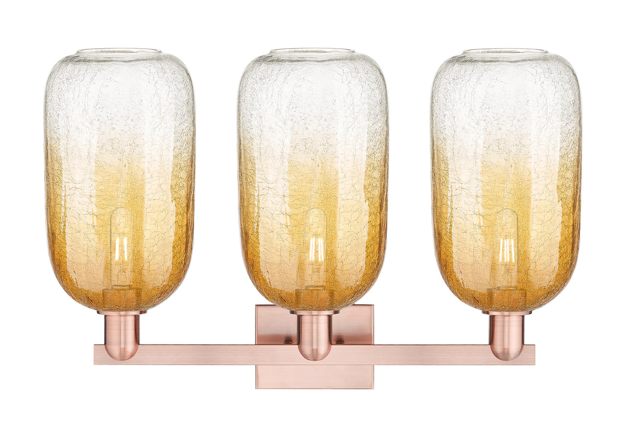 INNOVATIONS 716-3W-AC-G482-7AM Brookhaven Cloche 3-Light Bath Vanity Light Antique Copper