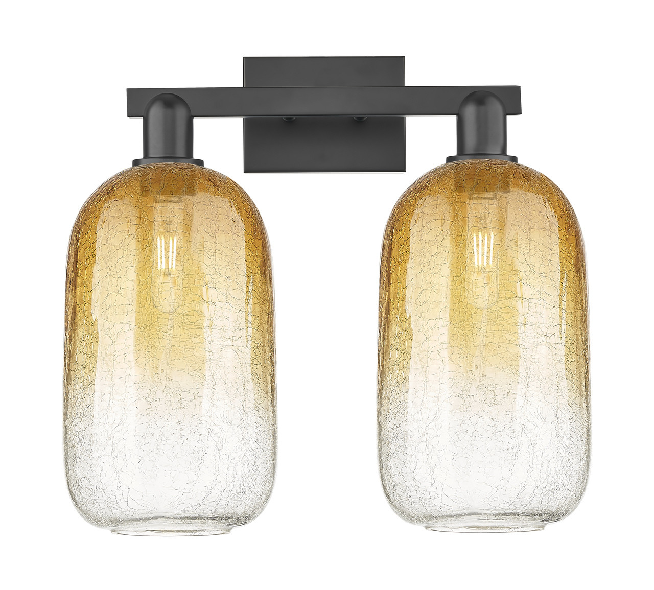 INNOVATIONS 716-2W-BK-G482-7AM Brookhaven Cloche 2-Light Bath Vanity Light Matte Black