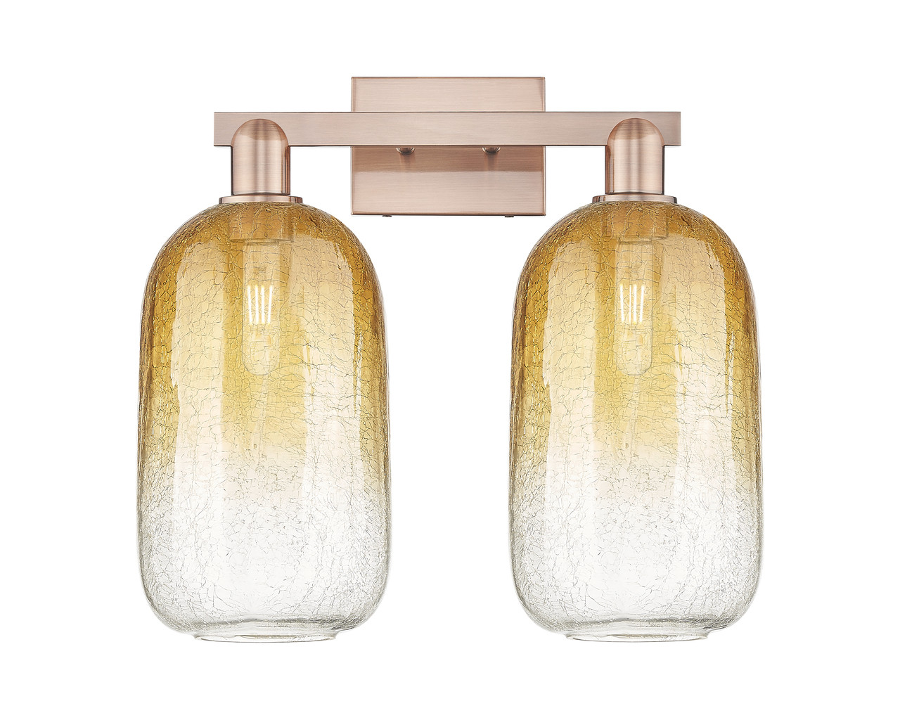 INNOVATIONS 716-2W-AC-G482-7AM Brookhaven Cloche 2-Light Bath Vanity Light Antique Copper