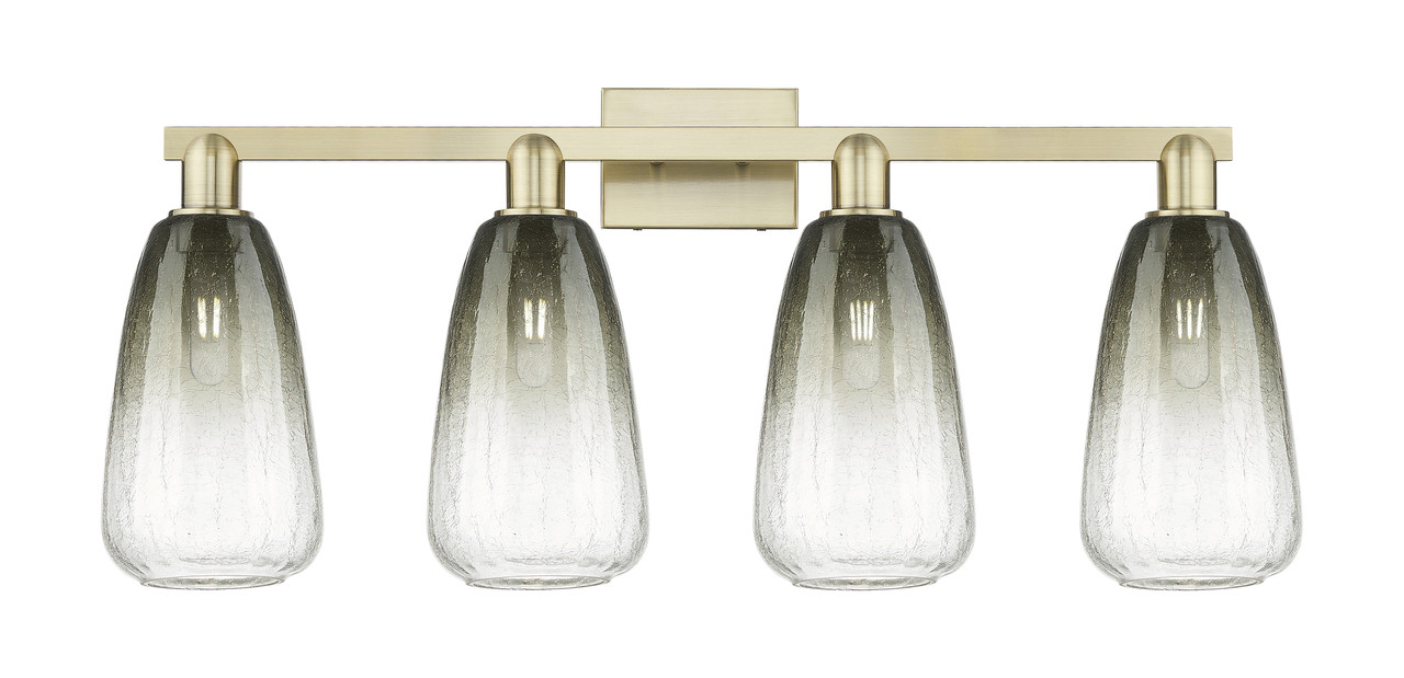 INNOVATIONS 716-4W-AB-G480-6SL Brookhaven Almond 4-Light Bath Vanity Light Antique Brass