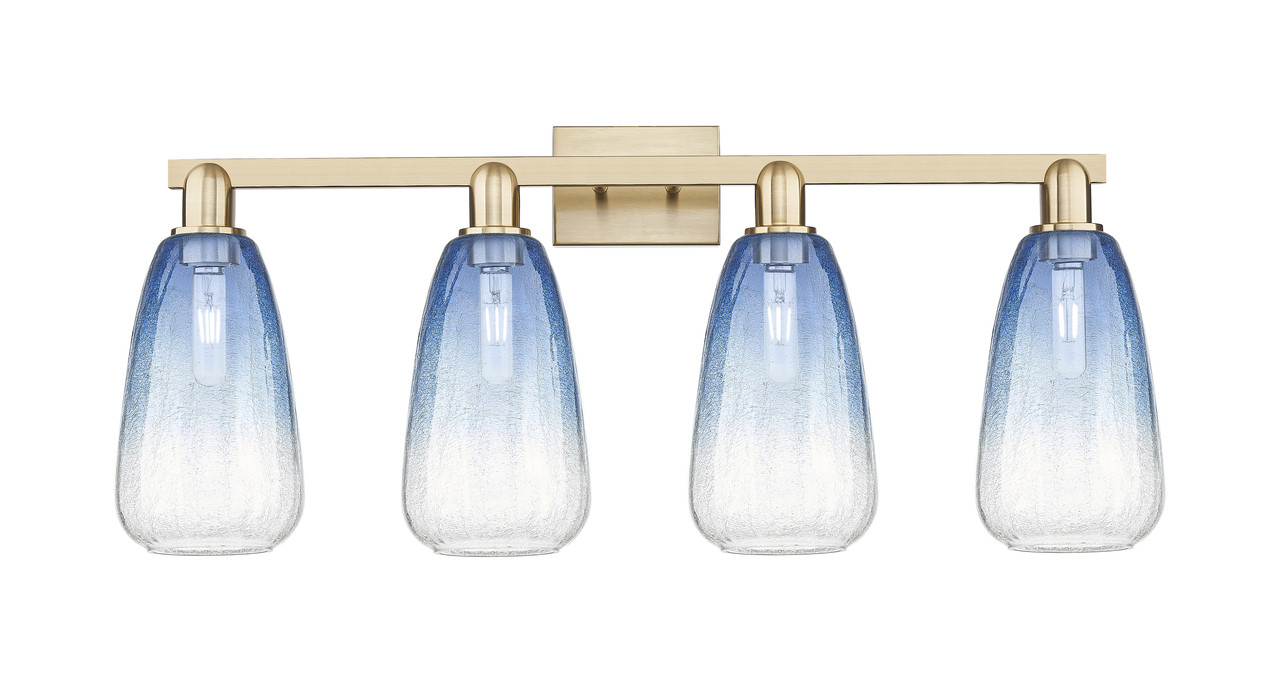 INNOVATIONS 716-4W-CB-G480-6SB Brookhaven Almond 4-Light Bath Vanity Light Champagne Bronze