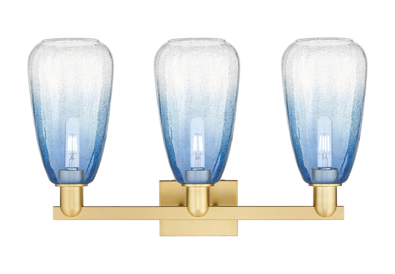 INNOVATIONS 716-3W-SG-G480-6SB Brookhaven Almond 3-Light Bath Vanity Light Satin Gold