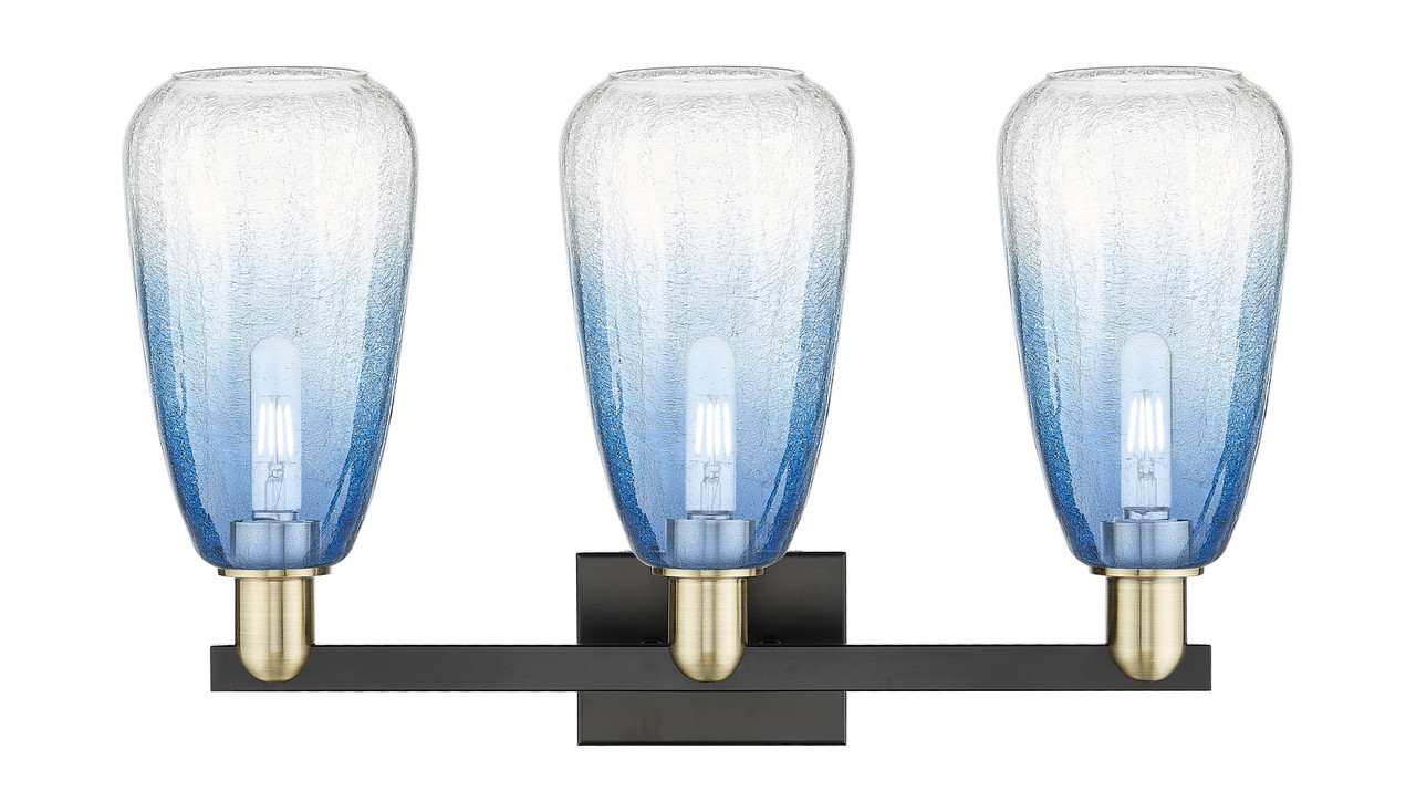 INNOVATIONS 716-3W-BAB-G480-6SB Brookhaven Almond 3-Light Bath Vanity Light Black Antique Brass