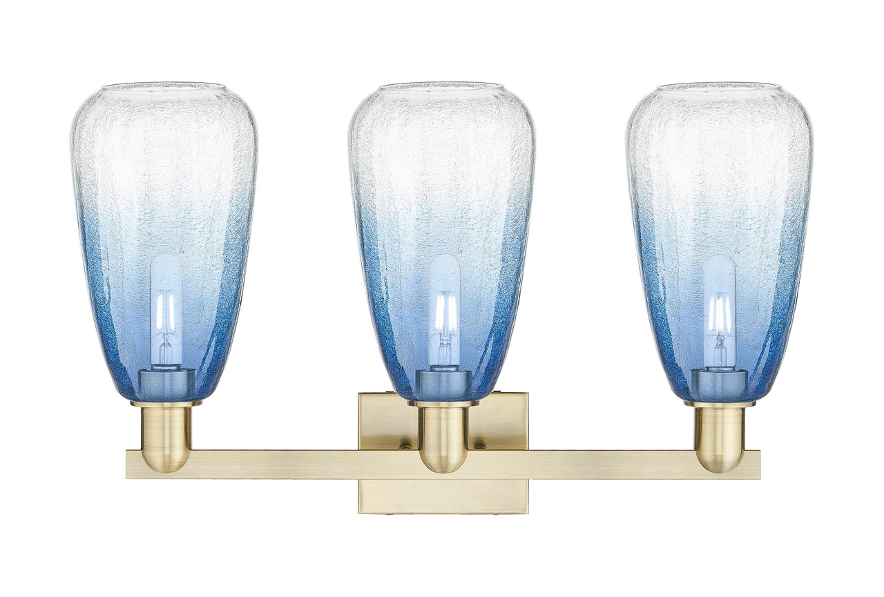 INNOVATIONS 716-3W-AB-G480-6SB Brookhaven Almond 3-Light Bath Vanity Light Antique Brass