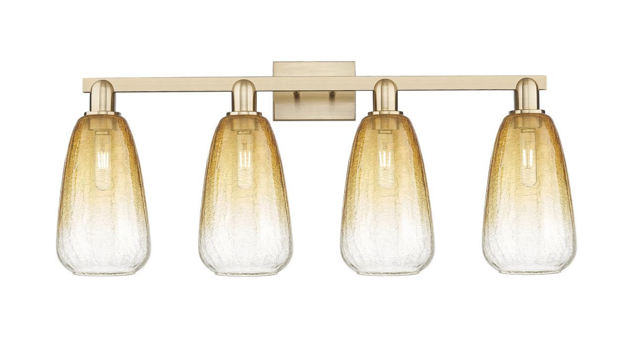 INNOVATIONS 716-4W-CB-G480-6AM Brookhaven Almond 4-Light Bath Vanity Light Champagne Bronze