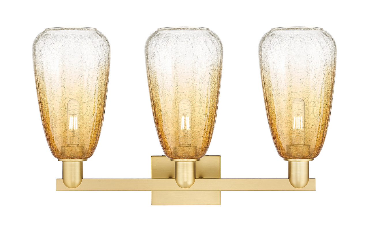 INNOVATIONS 716-3W-SG-G480-6AM Brookhaven Almond 3-Light Bath Vanity Light Satin Gold