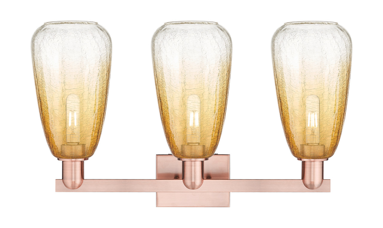 INNOVATIONS 716-3W-AC-G480-6AM Brookhaven Almond 3-Light Bath Vanity Light Antique Copper