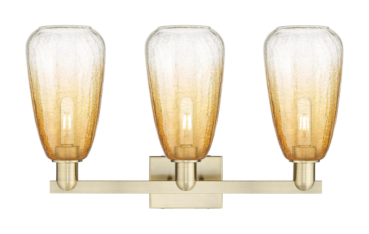 INNOVATIONS 716-3W-AB-G480-6AM Brookhaven Almond 3-Light Bath Vanity Light Antique Brass